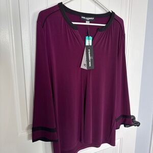 Karl Lagerfield piping knit top